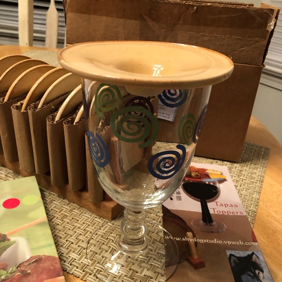 Tapas plates handmade pottery by Shydog studio New Mexico 8 plates and cookbook - Picture 6 of 9